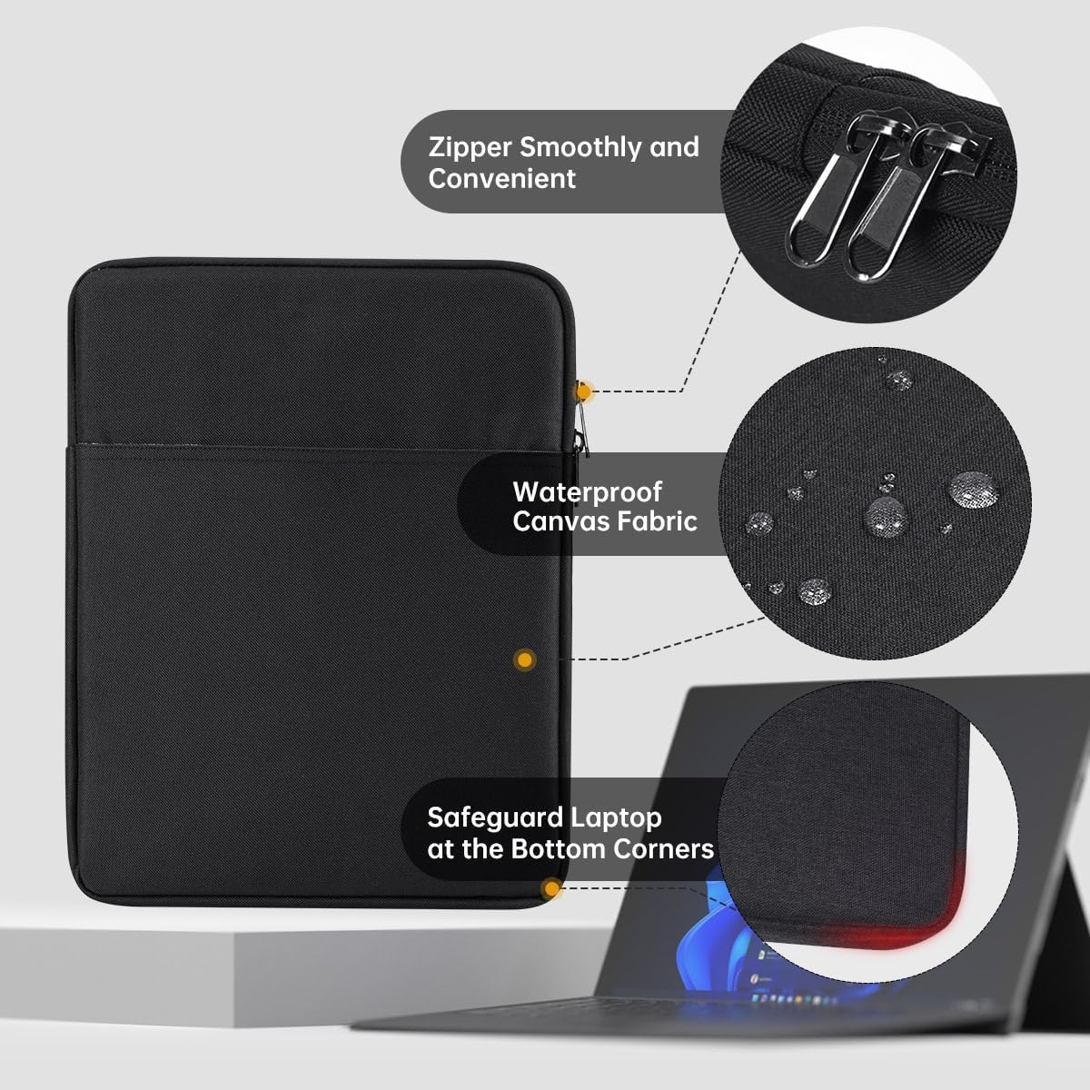 Laptop Sleeve for 13.8 inch Microsoft Surface Laptop 7/2025 13, 13.5 inch Surface 6/5/4, Pro 2-in-1 Snapdragon X Elite 13" Case Bag - Image 3