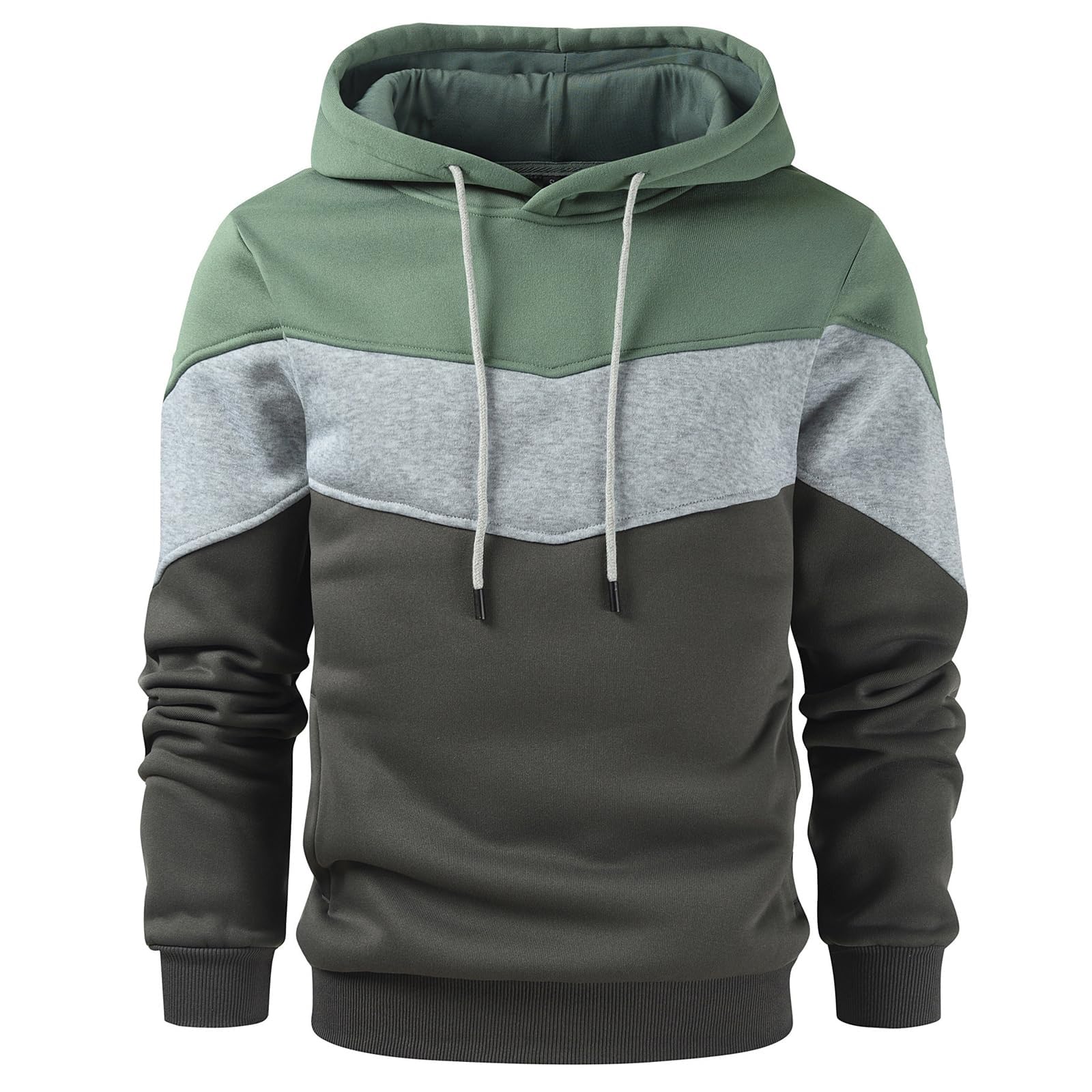 Gesean Mens Novelty Color Block Pullover Fleece Hoodie Long Sleeve Casual Sweatshirt with Pocket