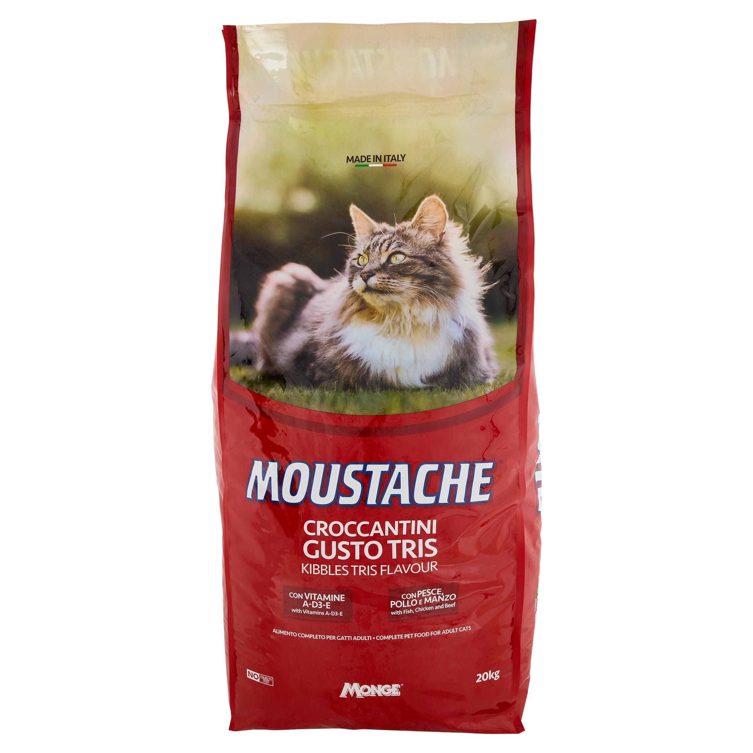 Monge Moustache Croquettes pour chat plusieurs goûts, 20 kg