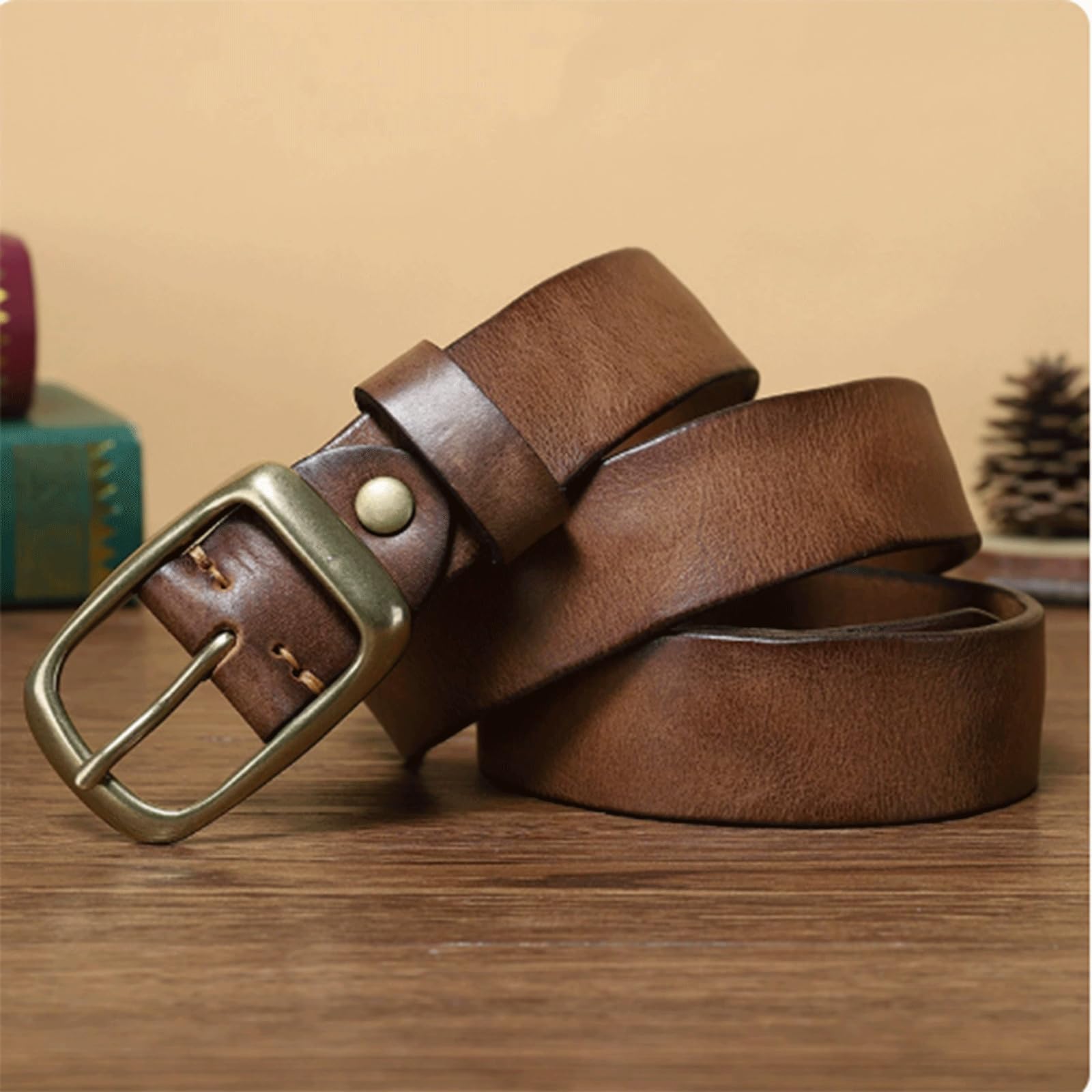 Cinturones Vintage de Cobre cinturón para Hombres sin cinturón de entreplaio Hombres de Piel de Vaca cinturón para Hombres para Hombres Vestidos de Golf Casual cinturón