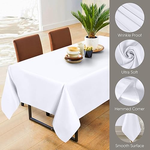 Miniatura 3 de Utopia Kitchen - Paquete de 2 manteles rectangulares lavables a máquina, tela de poliéster, para comedor, fiestas de bufé, pícnic, eventos, bodas y