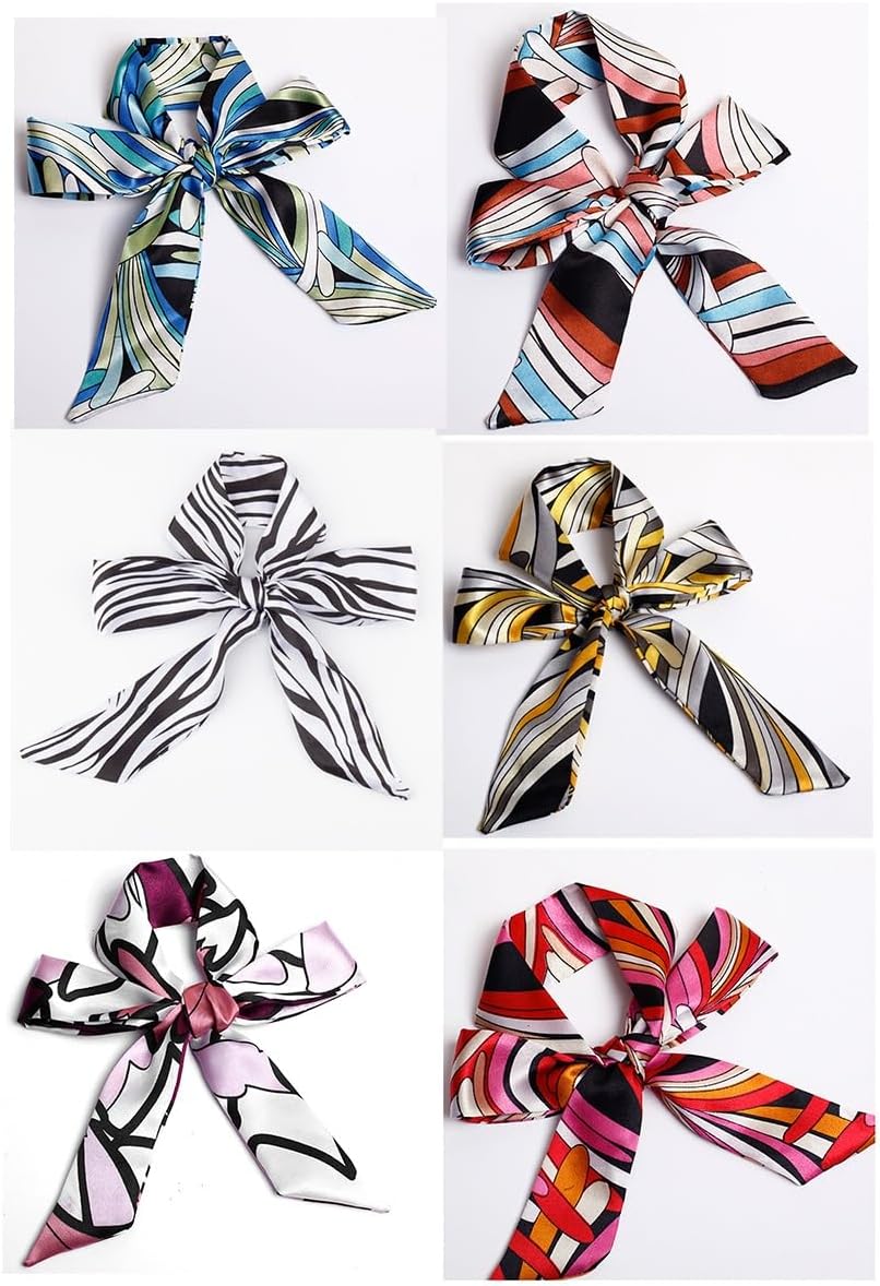 Scarf Bag for Women,Scarf Head Hair Ribbon Handbag Handle wrap Tie Bundle Scarf Neckerchief Scarf(6PCS)