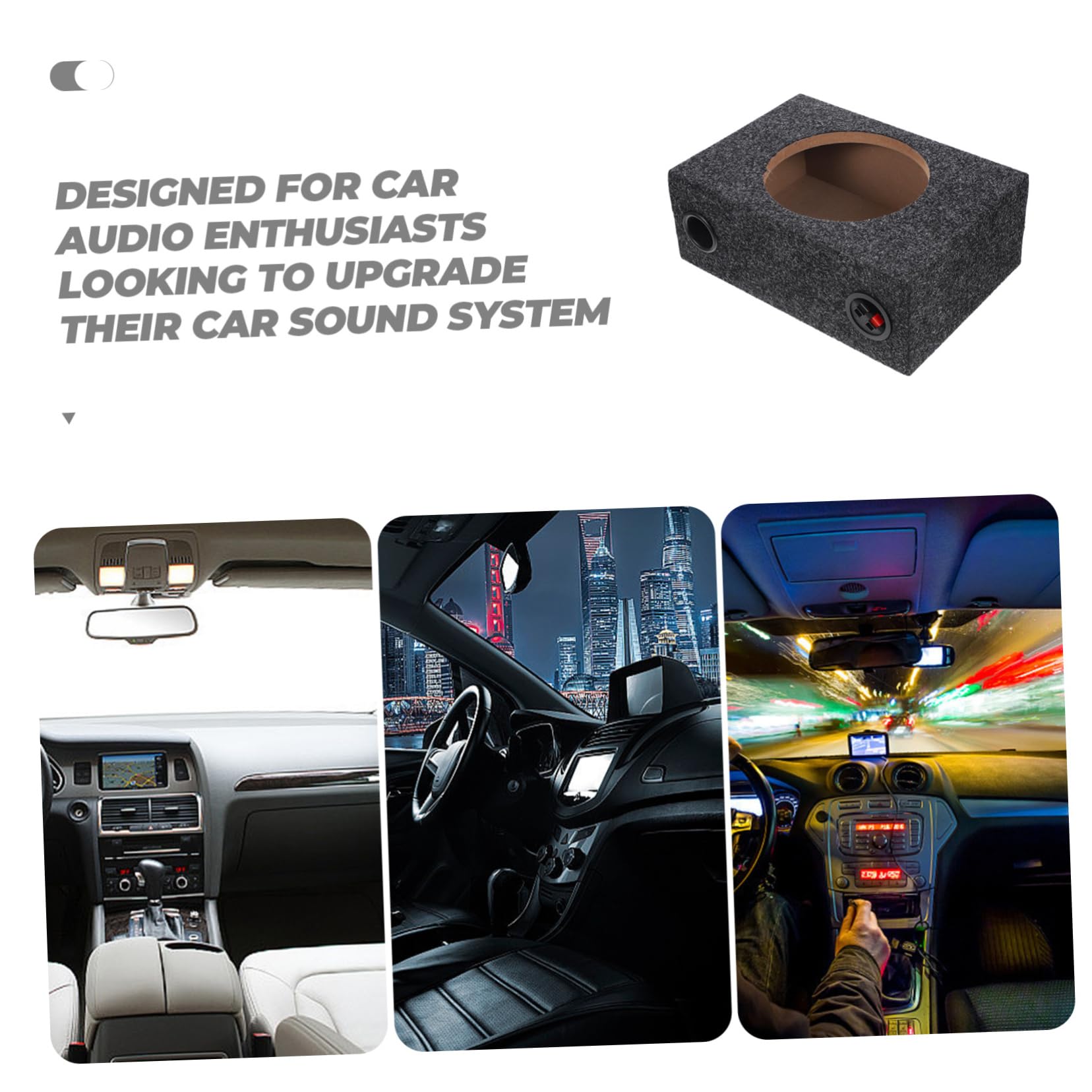 Anneome Cassa Altoparlante Per Auto 8 Pollici, Box Subwoofer in Legno Abs Cabinet Per Altoparlanti Audio, Contenitore Audio Fai Da Te Resistente, Design Compatto Per Veicoli e Camion
