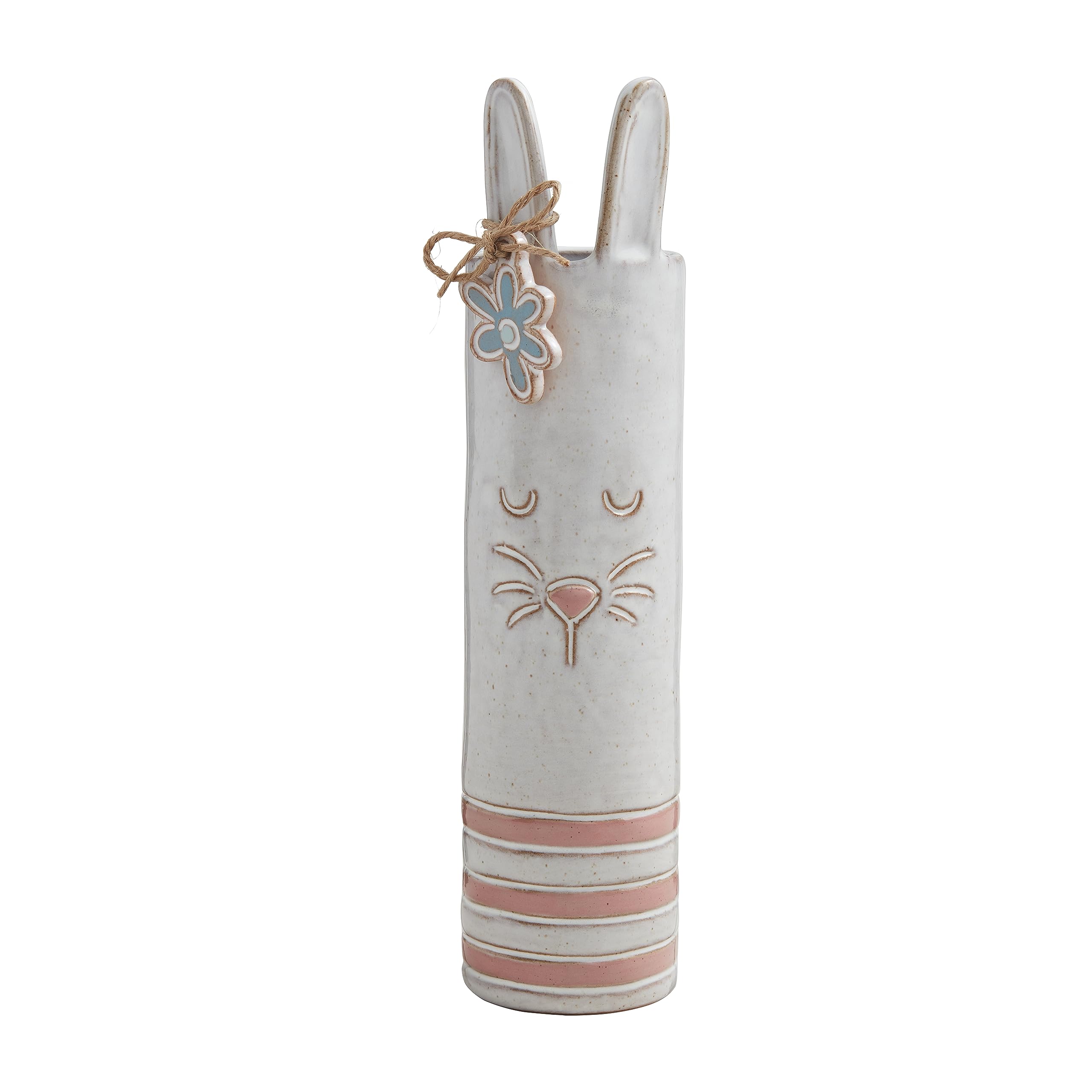 Mud Pie Bunny Stem Vase, Pink; 7" x 2" Dia