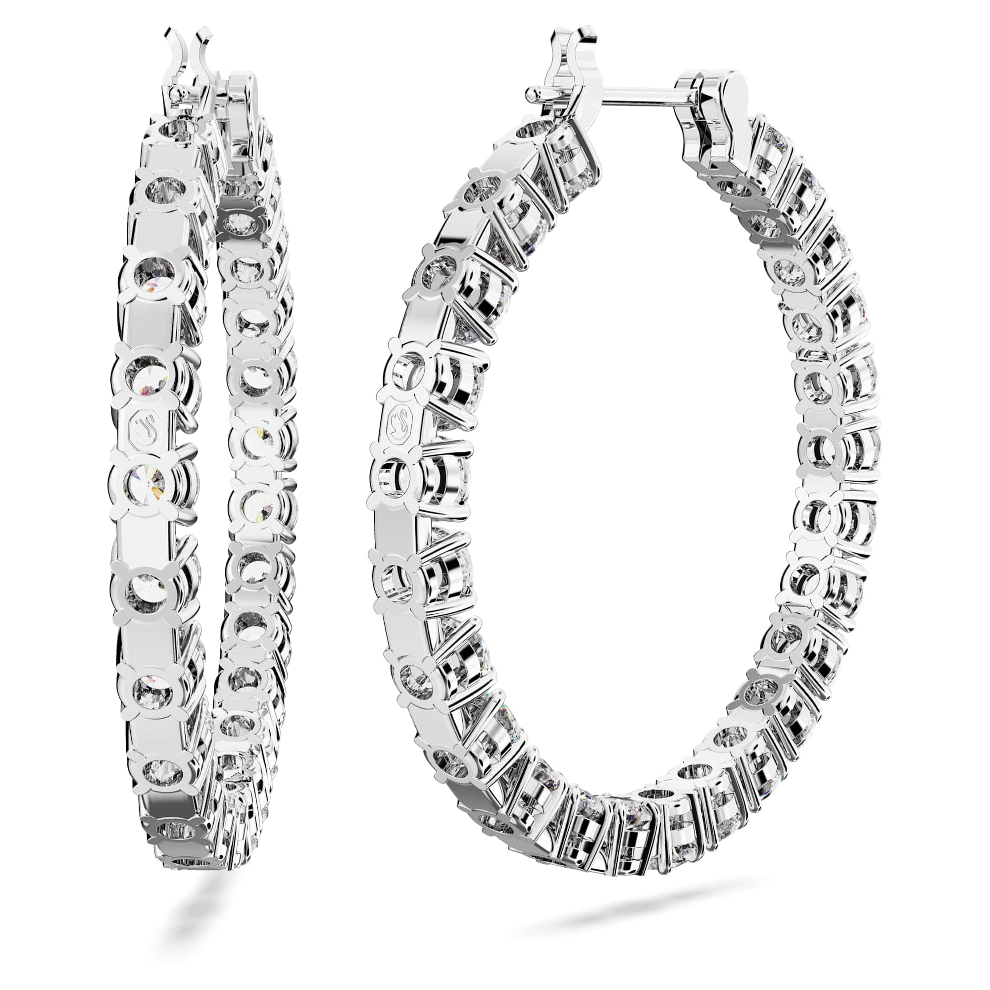 Swarovski Matrix Kolekcja kolczyki koła, szlif okrągły, pokryty rodem