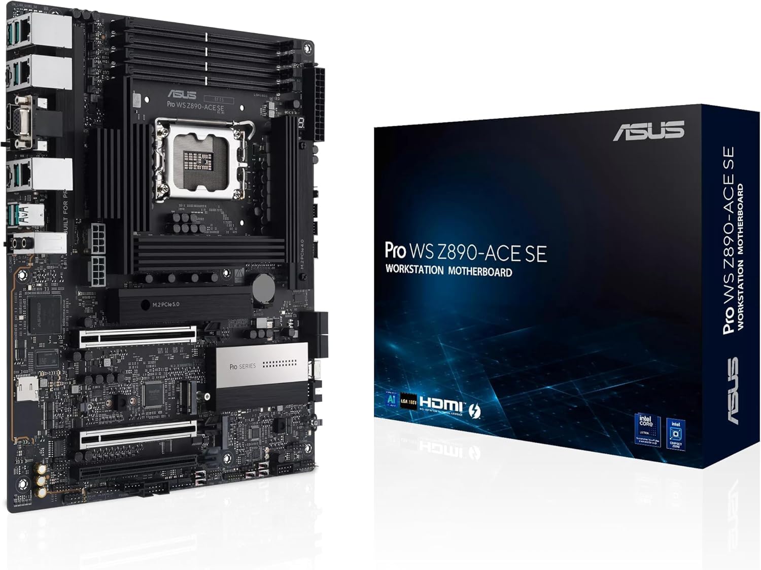 ASUS Pro WS Z890-ACE SE płyta główna Intel ATX, 16+2+1+2 fazy zasilania, gniazdo DDR5, PCIe 5.0 na karty graficzne nowej generacji, 4 gniazda M.2, porty USB-C Thunderbolt, czarny