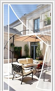 MAGZO Magnetic Screen Door, Fits 36'' x 82'' Door(Mesh Size 38'' x 83''), Left Right Side Opening, Scratch-Proof Polyester, Pet&Kids Friendly, Keep Annoying Creatures Out, with Keep Open Straps, White
