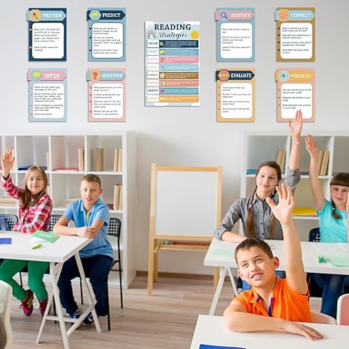 Miniatura 6 de 15 pósteres de lectura bohemios para decoración de aula, juego de pósteres de tablón de anuncios de arcoíris, póster de lectura de arco iris, póster