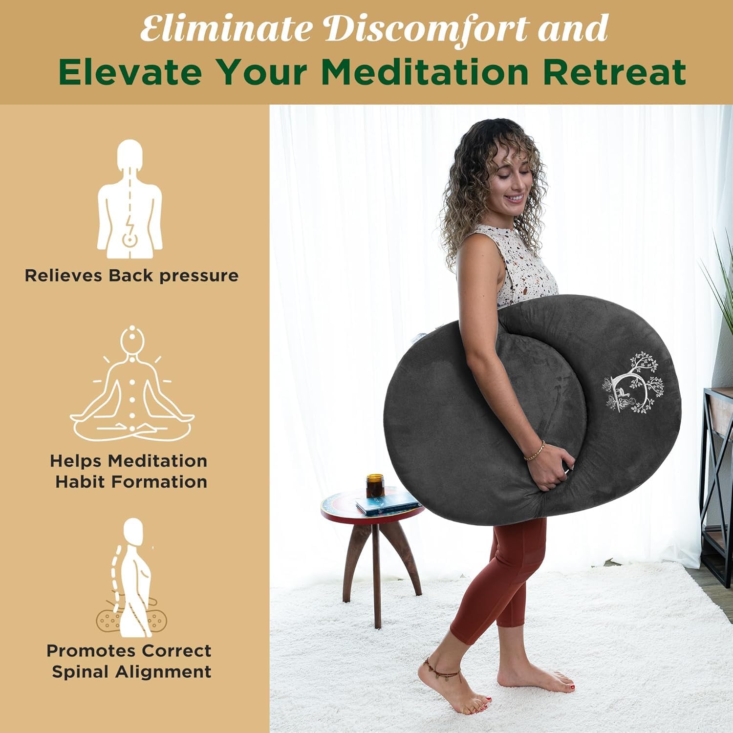 Amazon｜日本製瞑想用座椅子 大人用背もたれ付き - プレミアム瞑想