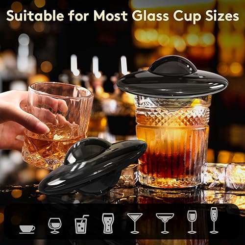 Miniatura 4 de Kit de ahumador de whisky eléctrico, kit de ahumador de cóctel con encendedor integrado, no necesita butano, kit de ahumador de whisky recargable,