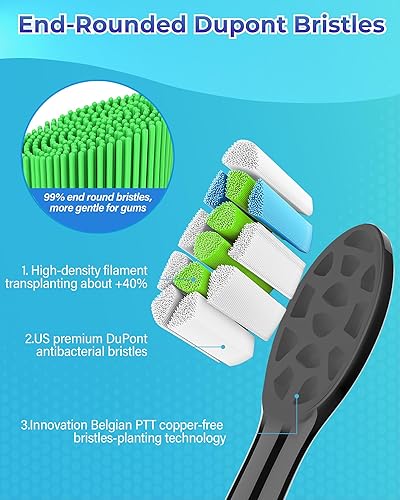 Miniatura 4 de Cabezales de repuesto para cepillo de dientes compatibles con Philips Sonicare paquete de 10 cabezales de cepillo eléctrico de repuesto suaves