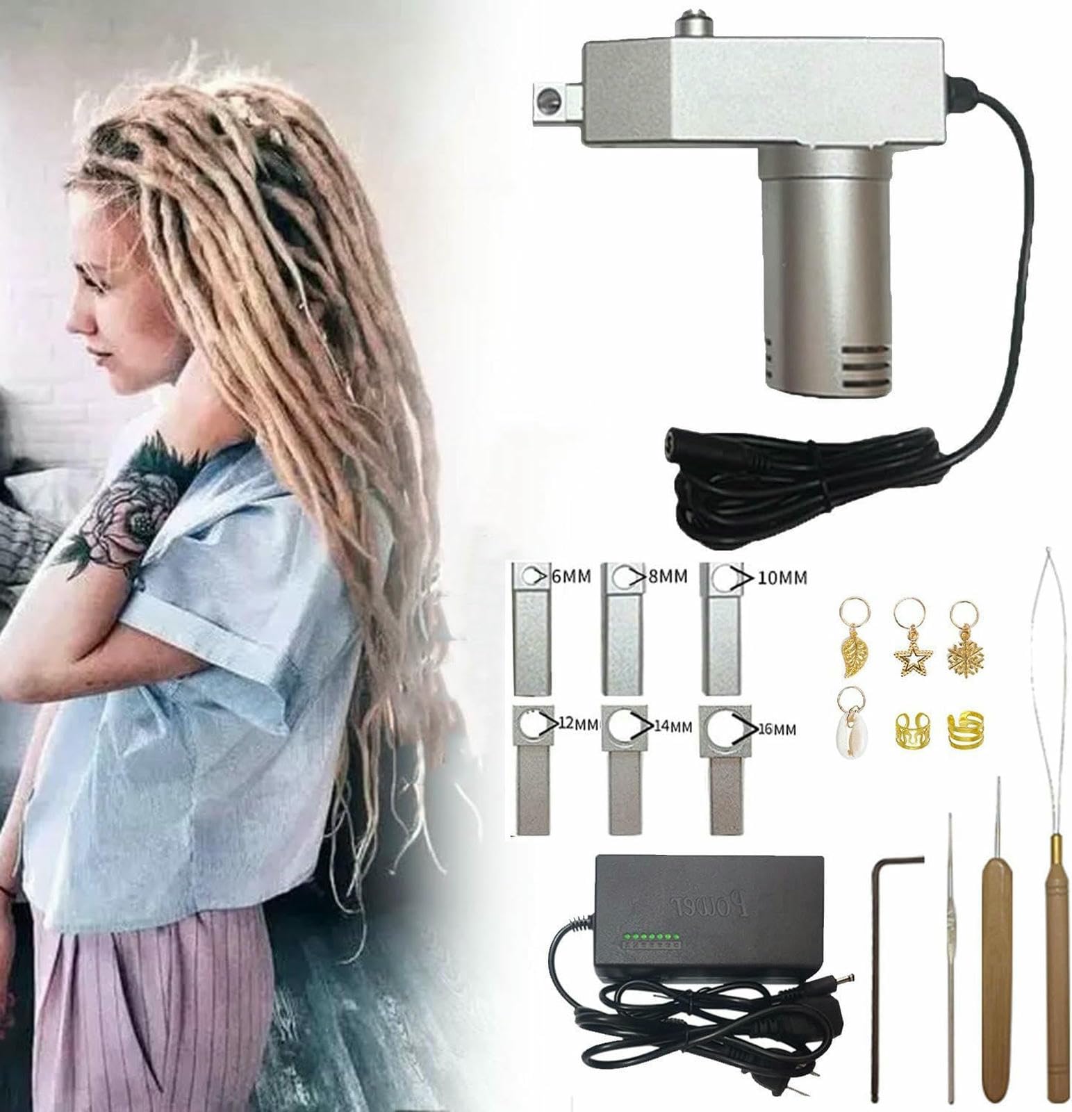 Maker De Rastas Eléctricas Portátiles De Dreadlocks, Máquina De Rastas, Mini Máquina De Crochet De Trenzas De Mano