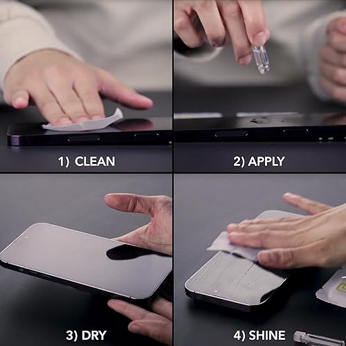 Miniatura 6 de cellhelmet Protector de pantalla de vidrio líquido con garantía de reparación de $500 | Nano protección resistente a arañazos y roturas | Universal