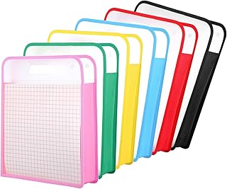 6 Pack Scrapbook Paper Storage, Clear Expanding Paper Folio with Handle, Portable 12 x 12 in Paper Storage Organizer for Holding Scrapbook, Vinyl Paper, Cardstock