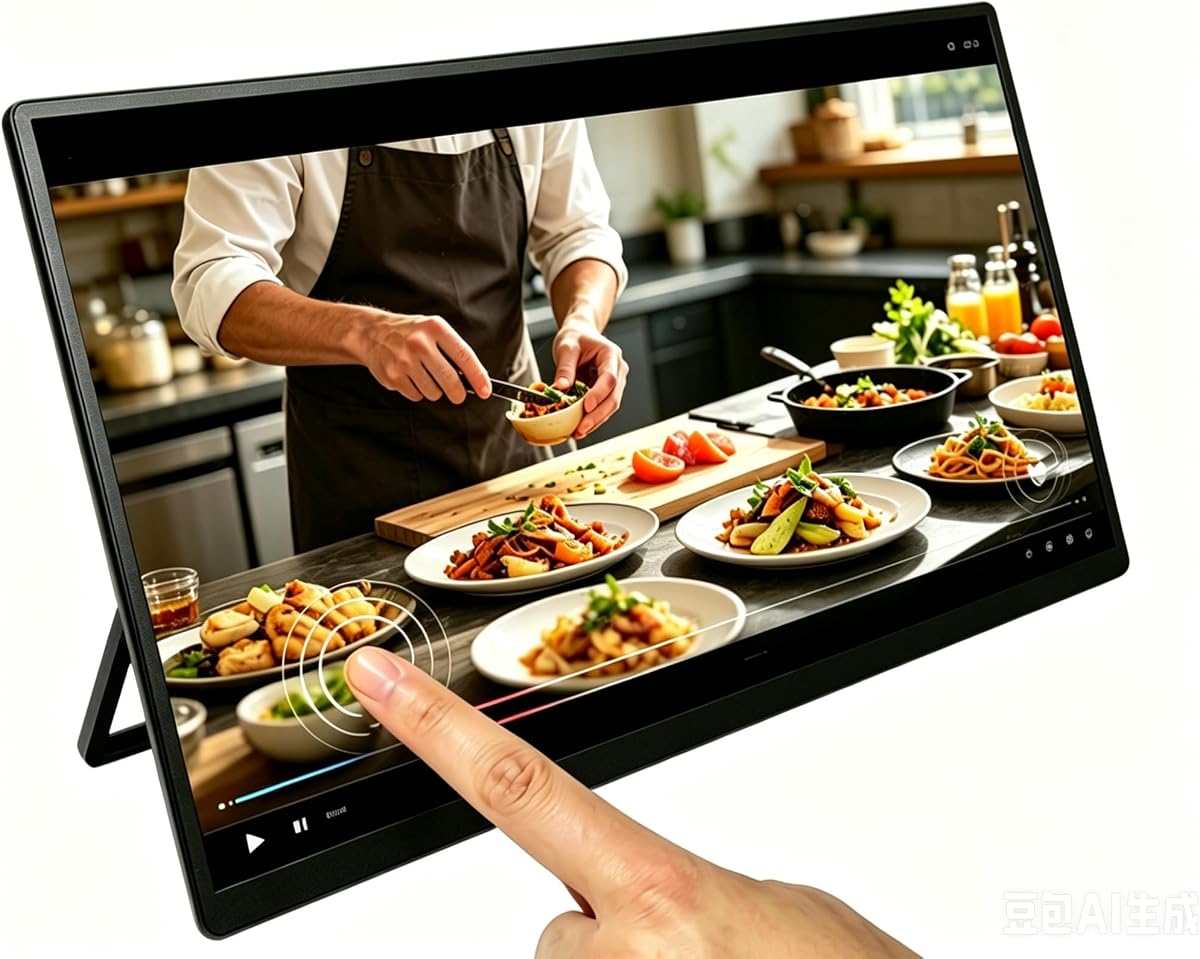 Pantalla táctil portátil inalámbrica de 15,6", control táctil inverso, duplicación de pantalla inalámbrica y con cable USB-C, batería incorporada, parlantes, compañero de duplicación de pantalla para teléfonos inteligentes