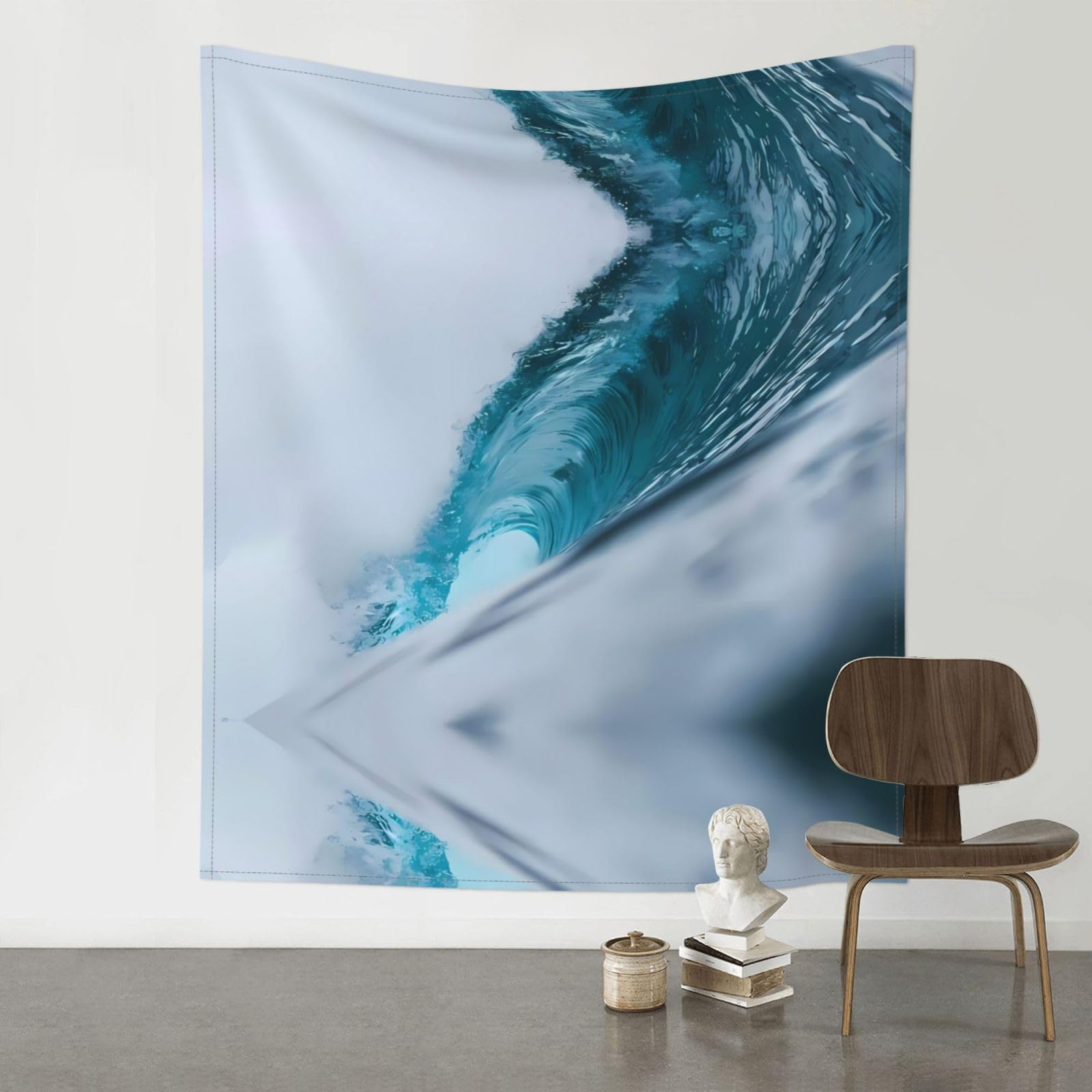 HJFCZH Ocean Green Wave Surf Prints Wall Tapestry 60x51in – Boho Decor Throw for Bedroom, Dorm, Beach Cover & Picnic Blanket