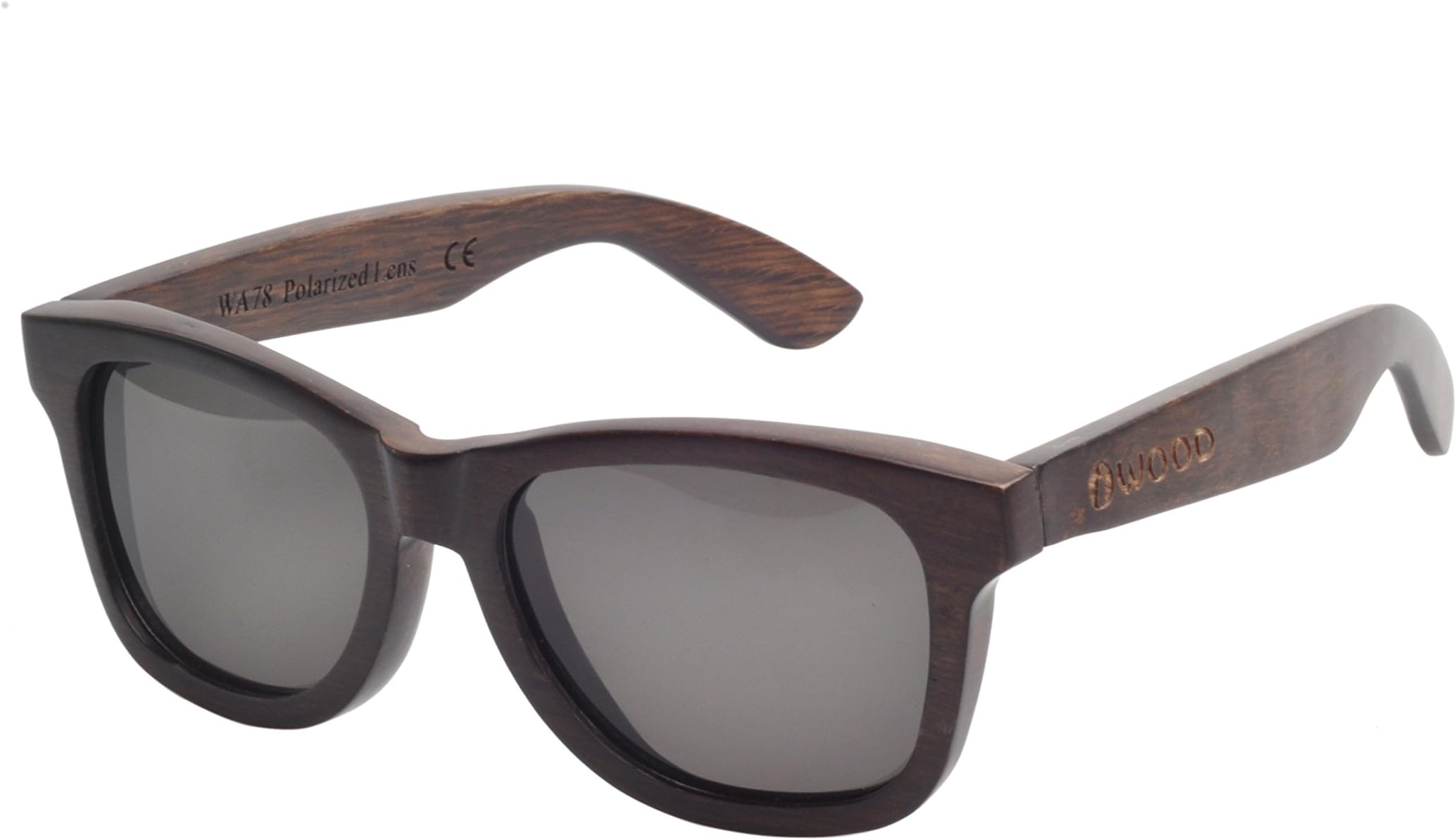 Iwood Du Wood Brown Painting Bamboo Sunglasses Polarized Black Lens