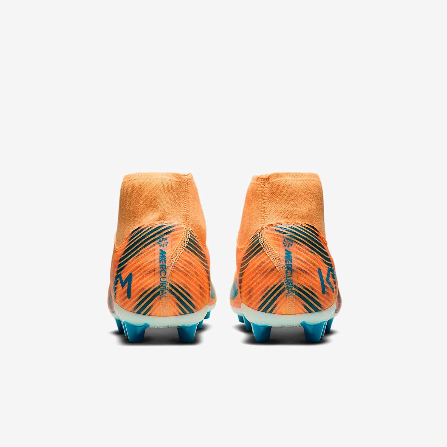 Nike Mercurial Superfly 10 Academy Kylian Mbappe AG High-Top Soccer Cleats (Melon Tint/Igloo/Neo Turquoise)