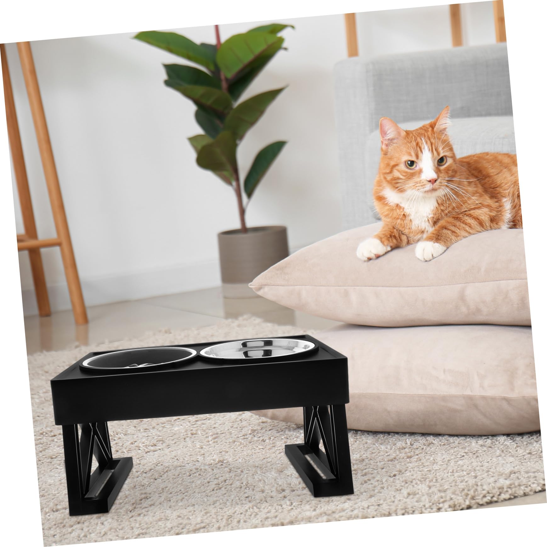 Abaodam Einstellbarer Erhöhter Futter Und Wassernapf Aus Edelstahl Für Katzen Und Hunde Langsame Fütterung Zur Gesunder Essgewohnheiten Rutschfester Stand Für Zuhause Und Reisen