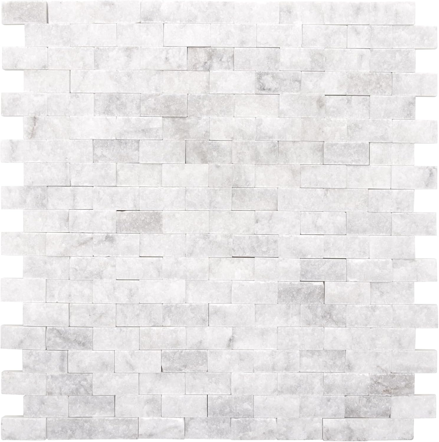 SUNWINGS 5-Sheet Peel and Stick Mosaic Natural 3D Stone Self Adhesive Marble Tiles, 10.63" x 11.22" Stick on Backsplash for Kitchen Bathroom Fireplace Vanity, Mixed Gray