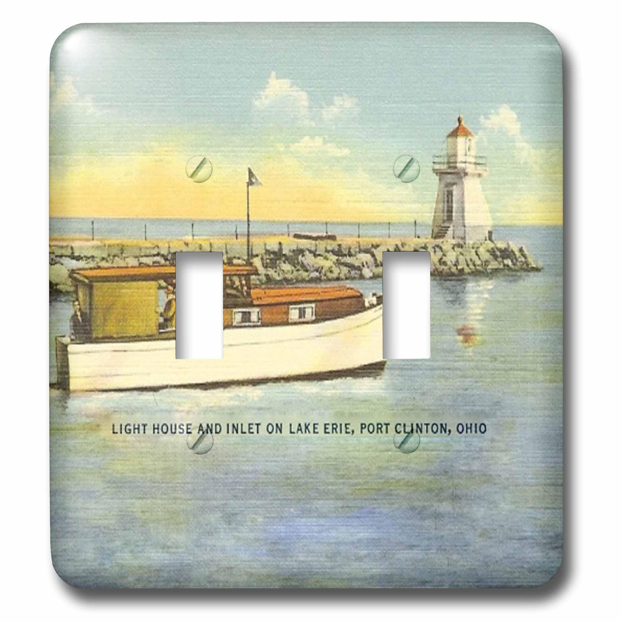 Phare lac Érié double interrupteur vintage pour salon marin