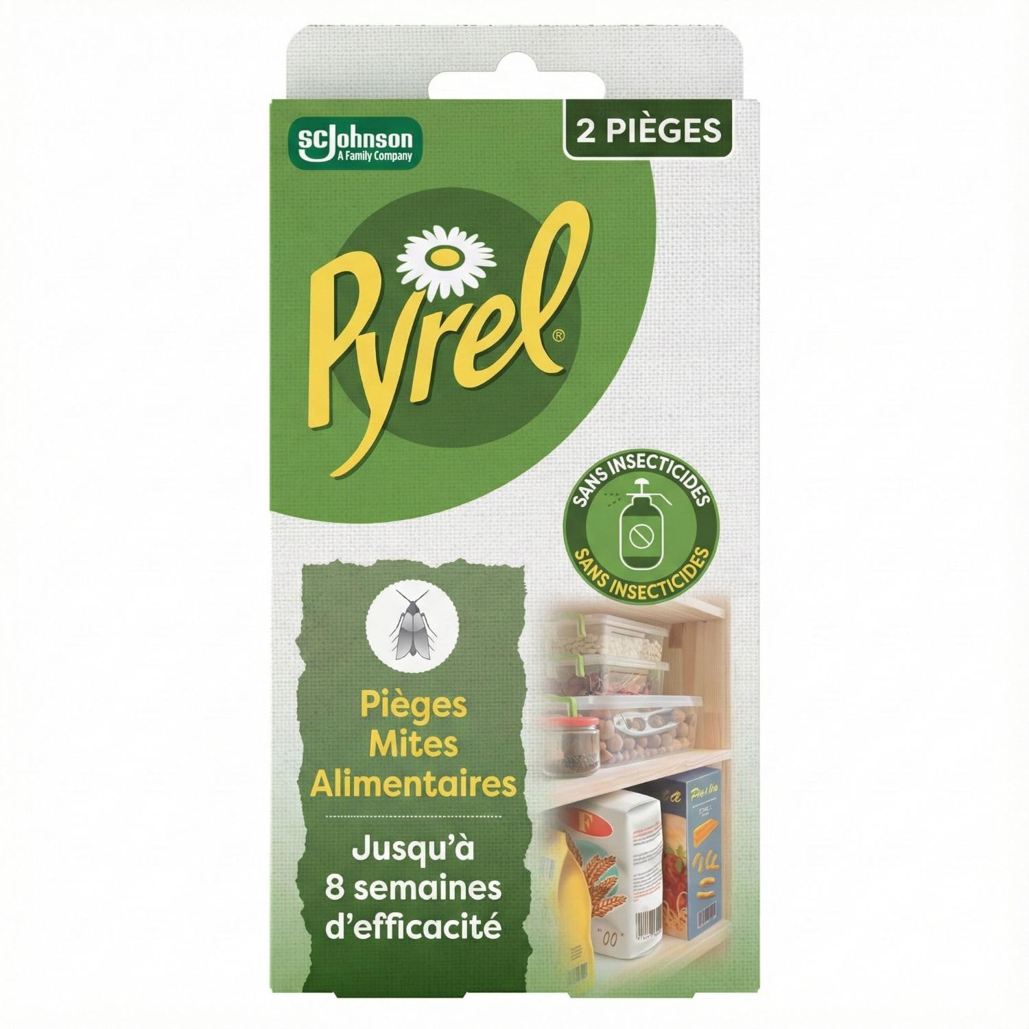 Pyrel Pieges Mites Alimentaires X2 - Sans Insecticides