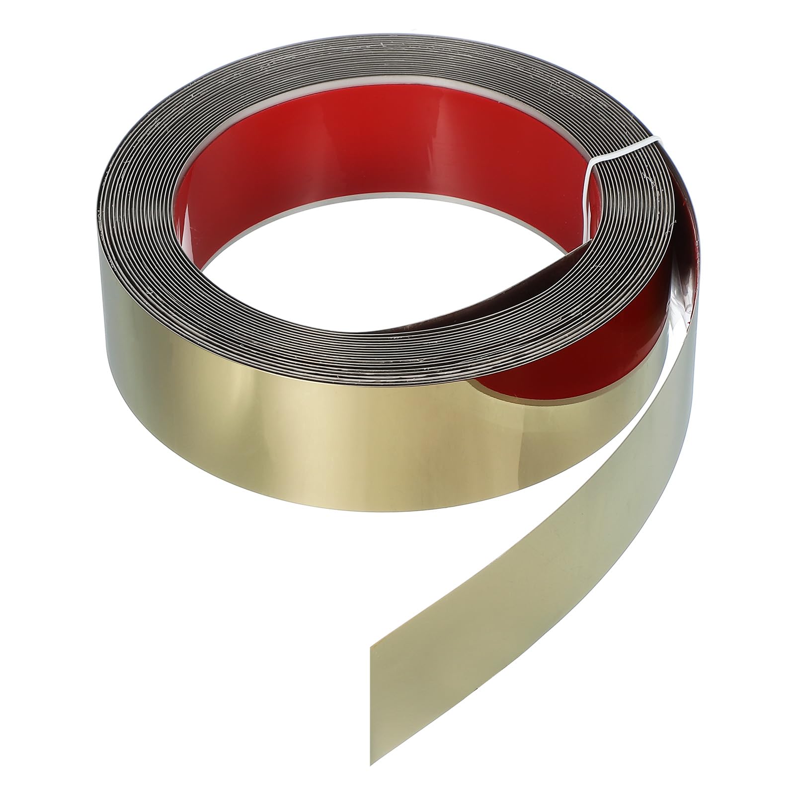 sourcing map Metal Wall Trim 8m x 40mm Peel and Stick Molding Trim Self Adhesive Stainless Steel Electroplate Finish Metal Strip Trim for Wall Ceiling Mirror Frame Border Edge, Gold