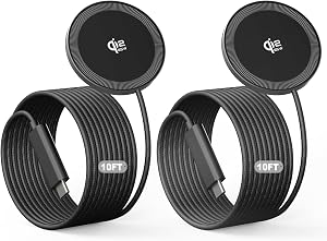 2Pack Magnetic Wireless Charger 25W Fast Charger for iPhone 17/16/15/14/13/12 Series & AirPods, Portable Wireless Charging Pad for Travel Home Office Desk, 10FT-Black