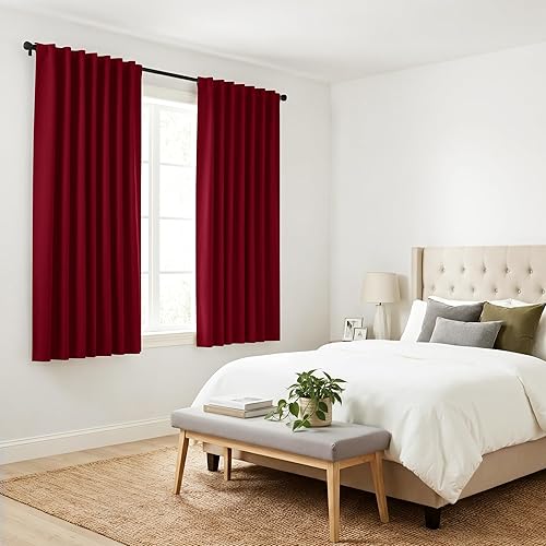 Miniatura 30 de PONY DANCE - Cortinas opacas aisladas térmicamente, set de 2 cortinas opacas con bolsillo para barra / pestaña trasera, paneles de cortinas opacas,