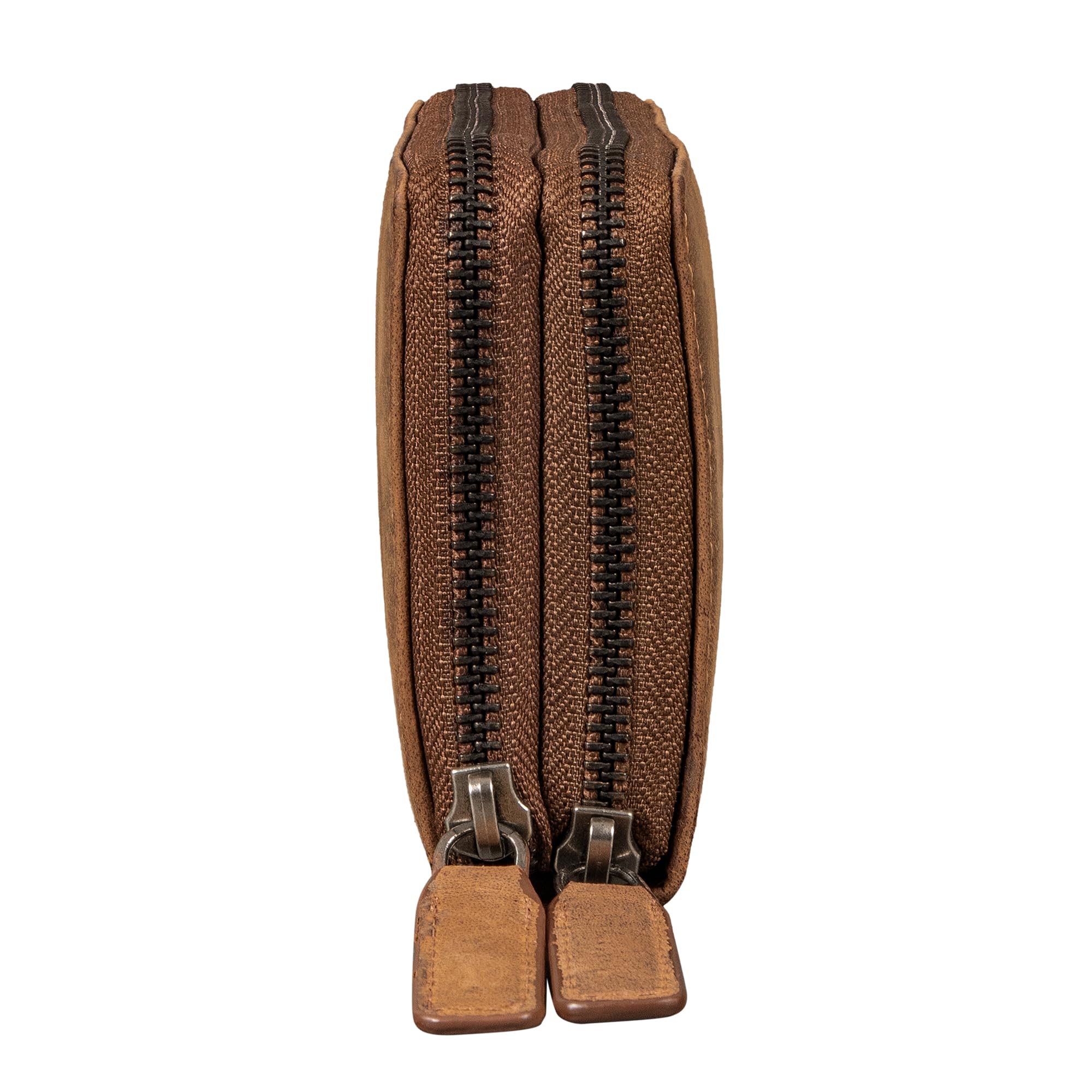 STILORD "Poppy 3-in-1 XL Leder Geldbörse Damen Groß mit Handyfach 12 Kartenfächer Doppelter Reißverschluss RFID-Schutz Clutch Echtleder Portemonnaie mit vielen Fächern Farbe:Bergamo - braun