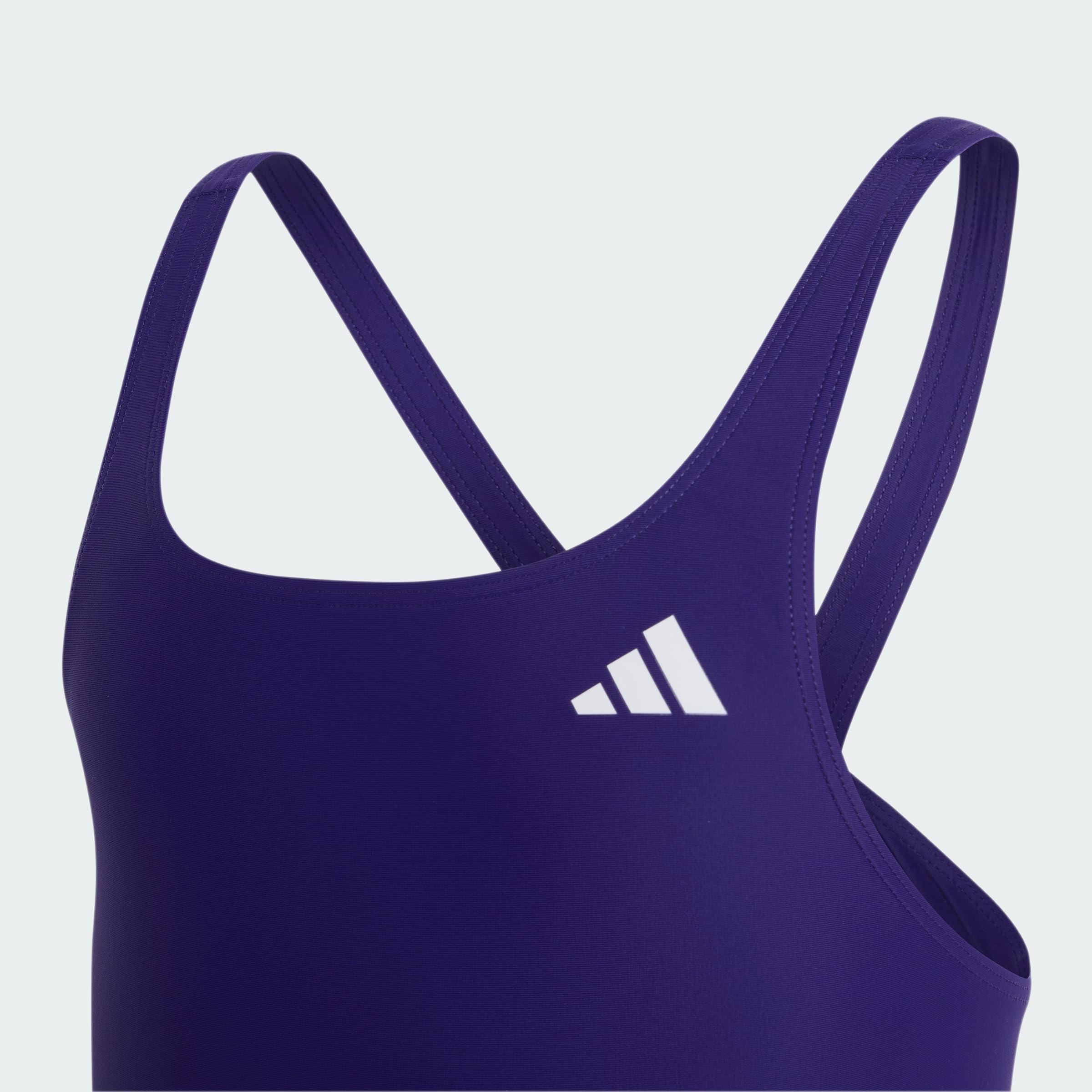 adidas Mädchen V-Back Swimsuit Kids Swimwear, Collegiate Purple, 4-5 Years
