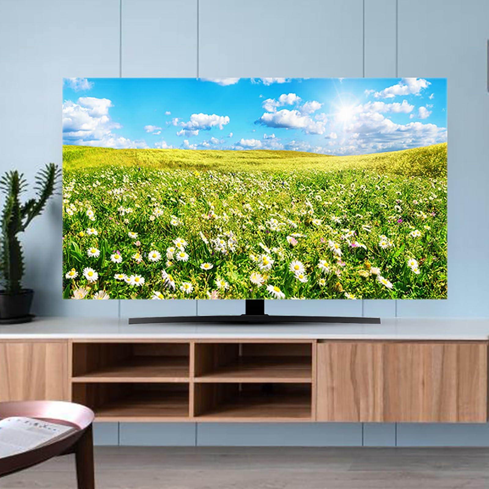 Ochraniacz ekranu telewizora, osłona pyłoszczelna do telewizora 32-80 cali, uniwersalna, zmywalna osłona ekranu telewizora, kompatybilna osłona ekranu telewizora, wzór malarski osłona przeciwpyłowa te