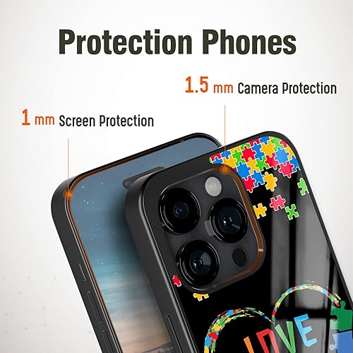 Miniatura 10 de Fundas para teléfono de concienciación autista para padres, diseño de arcoíris, I Love Someone, aplicable con Samsung Galaxy A02 A03 A10 A13 A42 A51