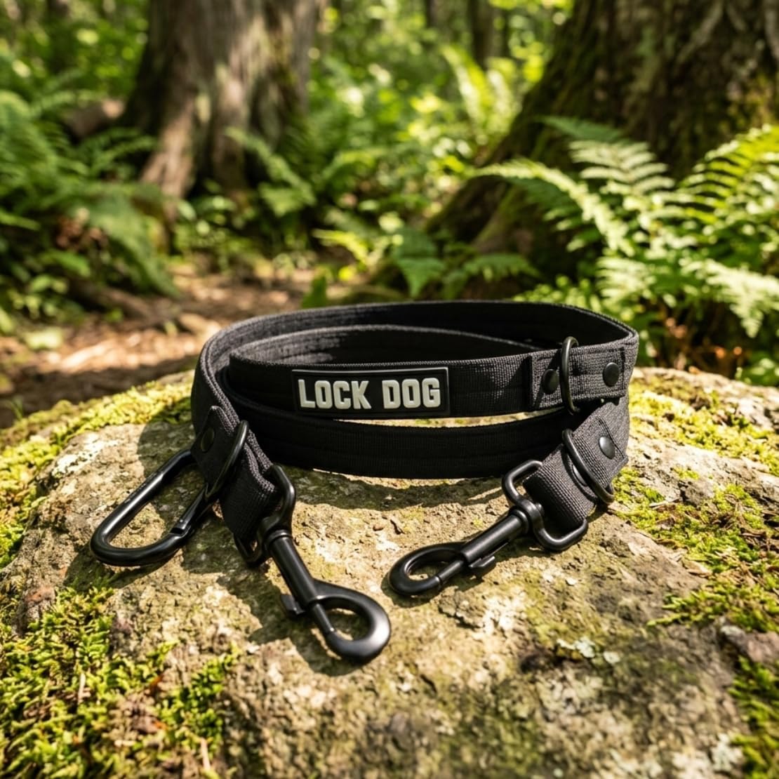 Schnitt- & bissfeste - Hundeleine – Hochleistungsfasern statt Drahtseil – Bolzenkarabiner 360° drehbar – bis 150 kg Zugkraft - LOCK DOG