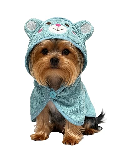 Dog Hooded Bathrobe Towel, Fast Drying Bath Towel Absorbent Warm
