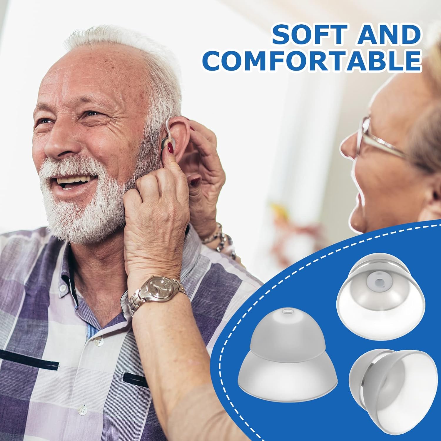 30 Packs Dome Hearing Aid Silicone Hearing Aid Domes Hearing Aid Power Domes Medium Power Domes Small Close Domes Ear Tips Hearing Direct Domes Large Power Dome for Hearing Resound Accessories (White) : Health & Household