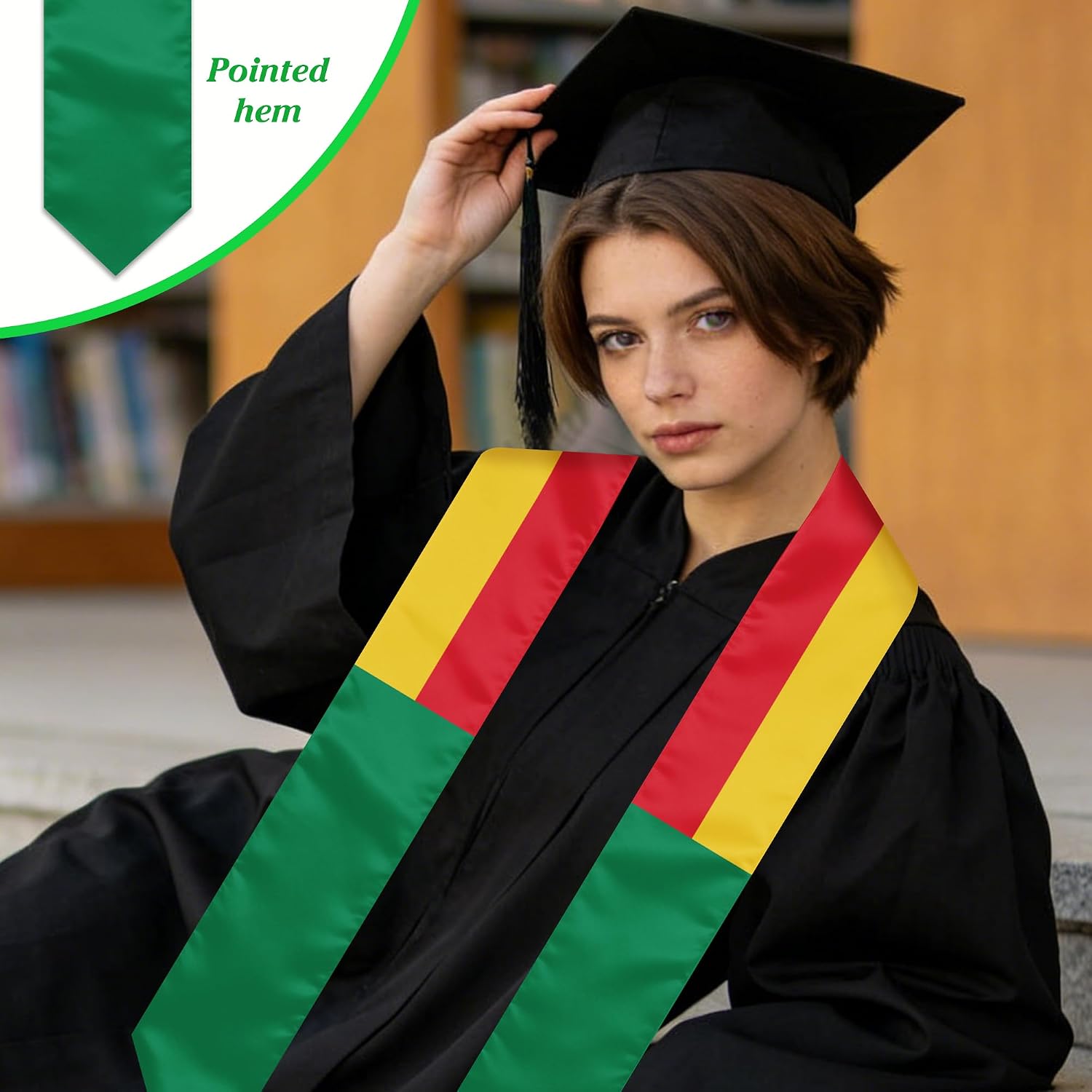 Benin Graduation Sash Stole International Study Abroad Unisex Benin Flag Graduation Scarf