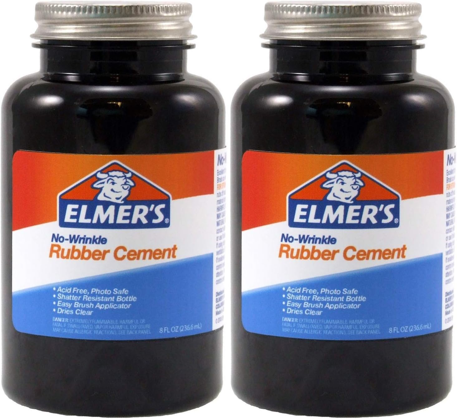 Elmer's Rubber Cement, No-Wrinkle, 8 Ounces Pack of 2 : Office Products