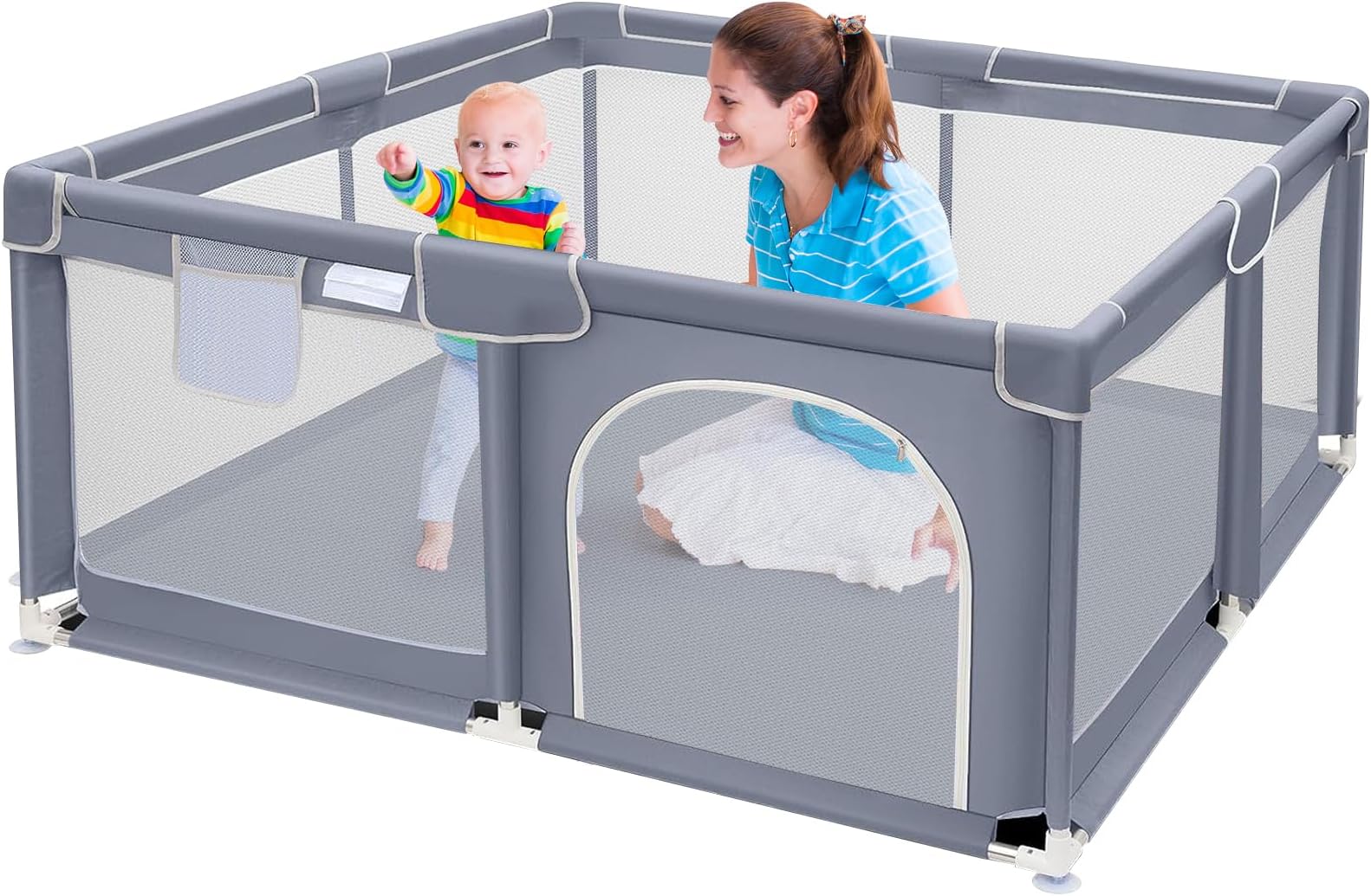 Suposeu Baby Playpen Gray