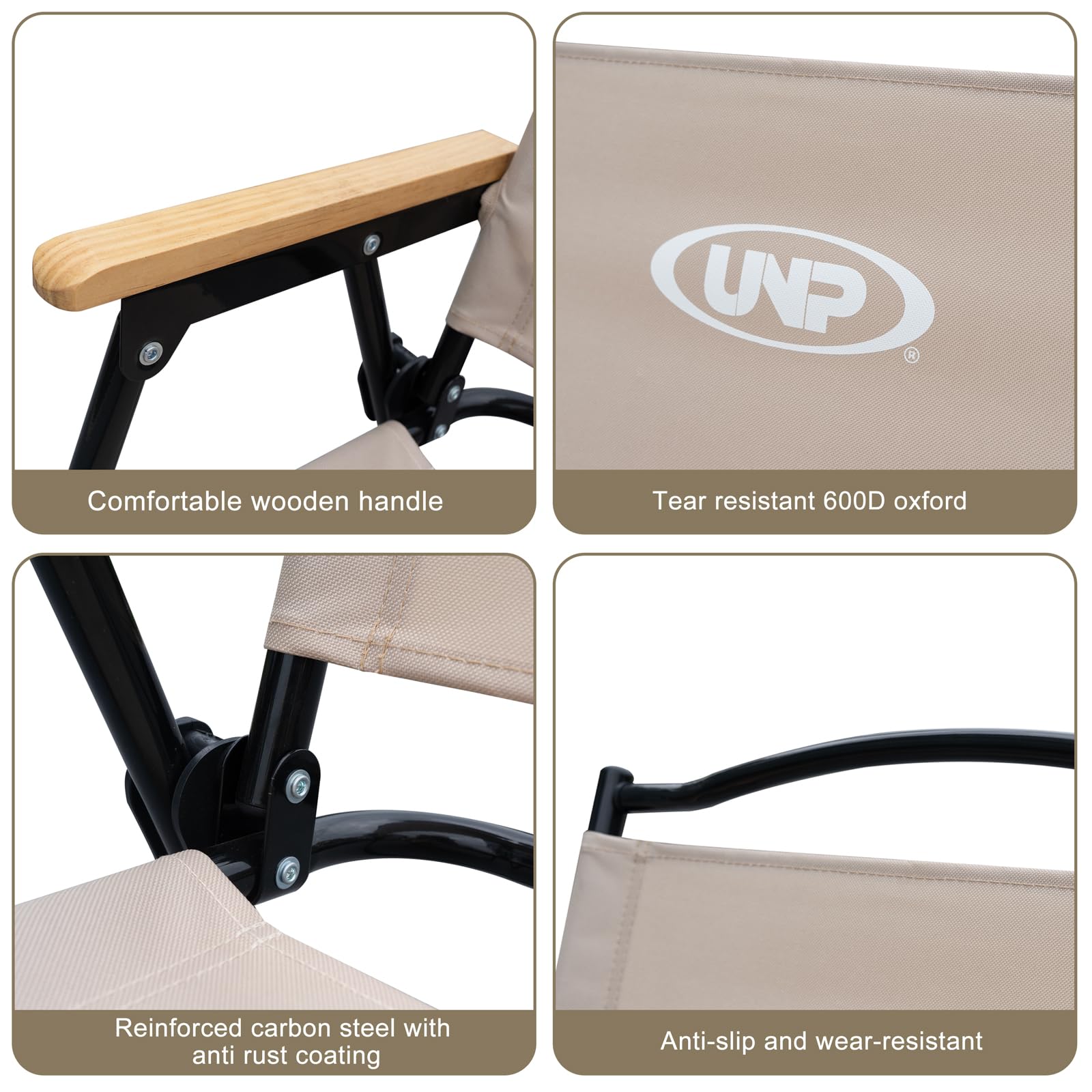 unp Camping Chair, Portable Folding Chair, Easy Set Up Patio Chair Lawn Seat Foldable Camping Chair for Hunting, Fishing, Outdoor, Beach, Picnics, Home