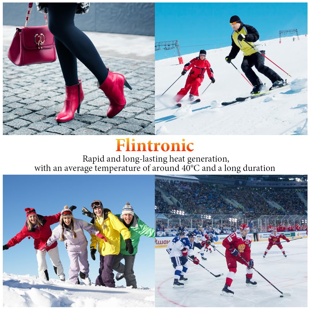 Flintronic Scaldapiedi Adesivi, Cuscinetti Scaldapiedi Extra Sottili e Confortevoli, Scaldapiedi Adatti per Attività All'aperto, Trekking