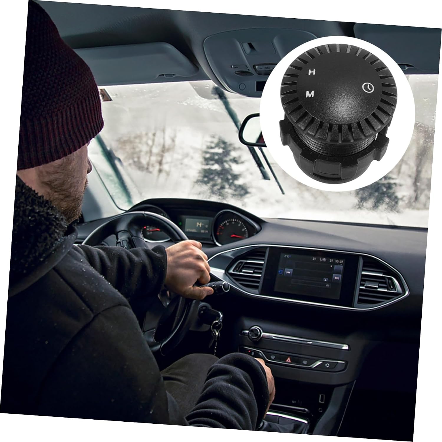 Car Dashboard Clock Touch Screen Digital Clock for Automotive LED Display Durable Material Stylish Interior Accessory for Cars Easy Operation