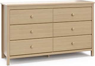 Storkcraft Alpine 6-Drawer Dresser Driftwood - GREENGUARD Gold Certified Safety Interlocking Drawers for Nursery Kids Bedroom Storage