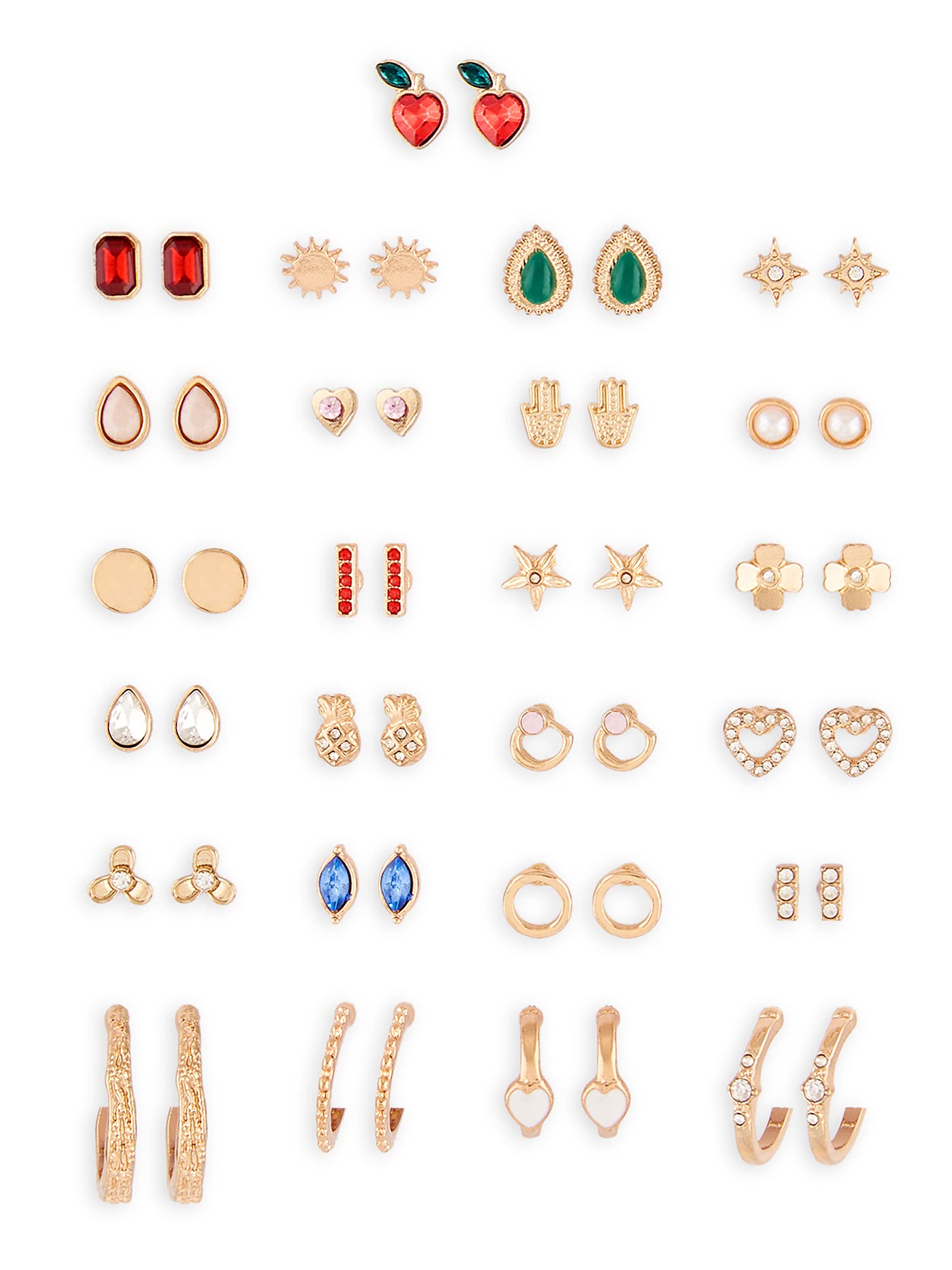 Zaveri Pearls Set of 25 Gold Tone Classy Contemporary Studs & Hoop Earrings For Women-ZPFK14700 (B0BCFYQJV9) Amazon Price History, Amazon Price Tracker