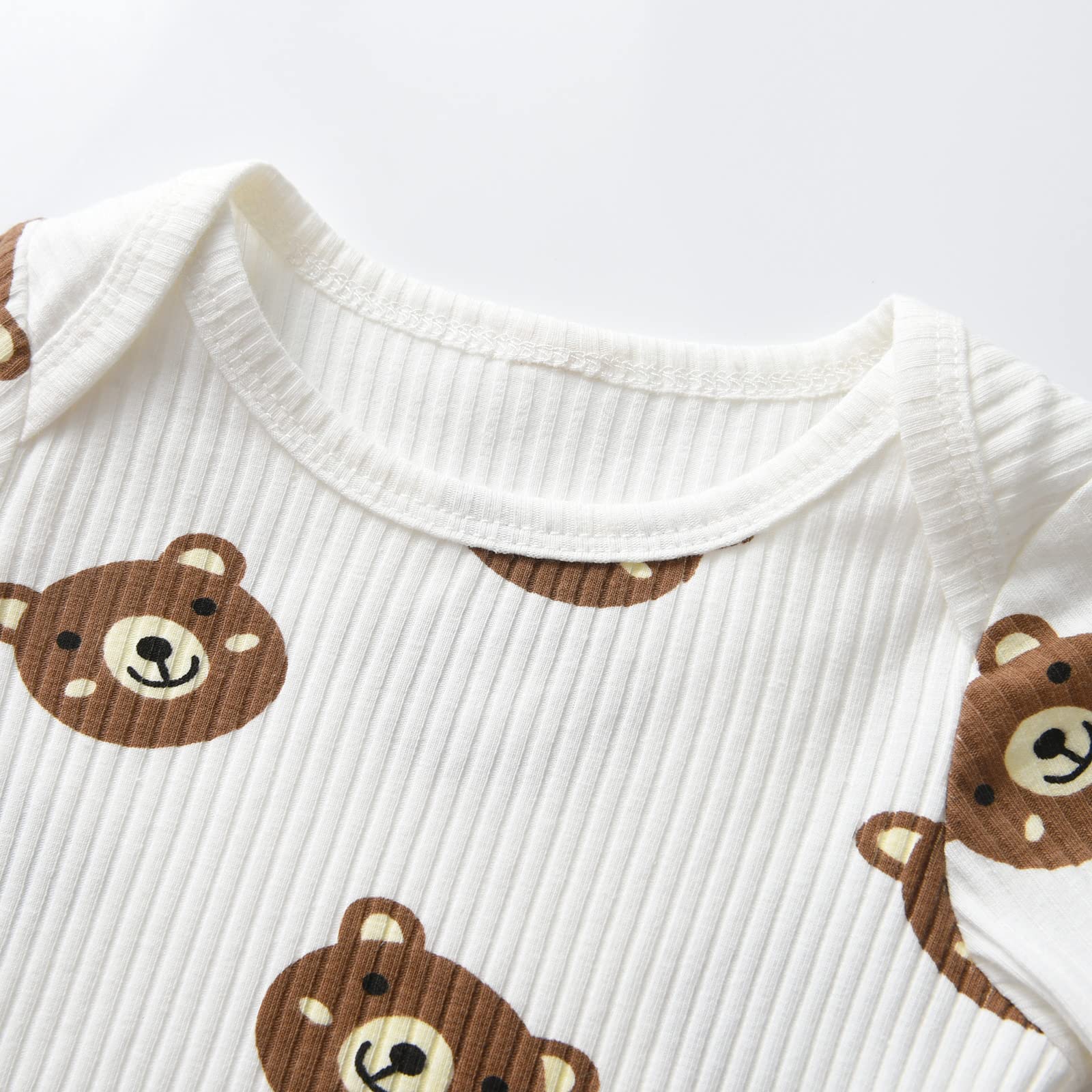 Neugeborenen-Babykleidung für Jungen mit Bärenmotiv, langärmeliger Strampler + Hose + Mütze, 3-teiliges Kleidungsset