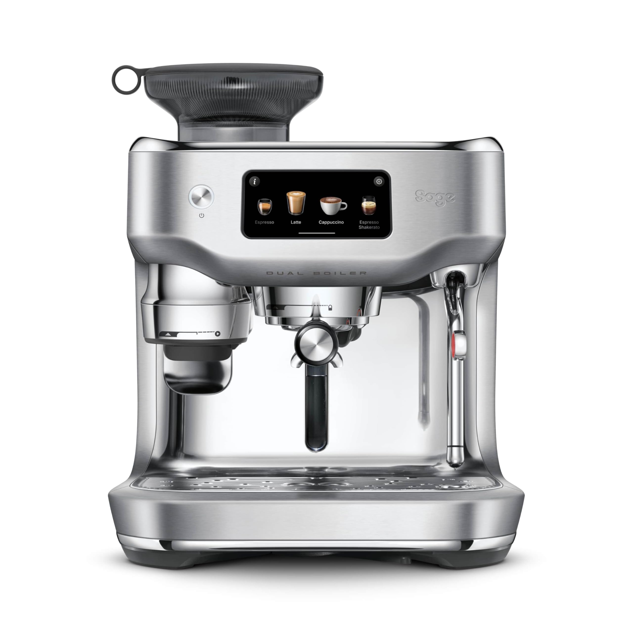 Sage - The Oracle Dual Boiler, Ekspres do Kawy Automatyczny z Ręcznym i Automatycznym Spieniaczem Mleka - 16 Gotowych Przepisów W Tym Espresso, Cappuccino, Flat White - Stal Nierdzewna