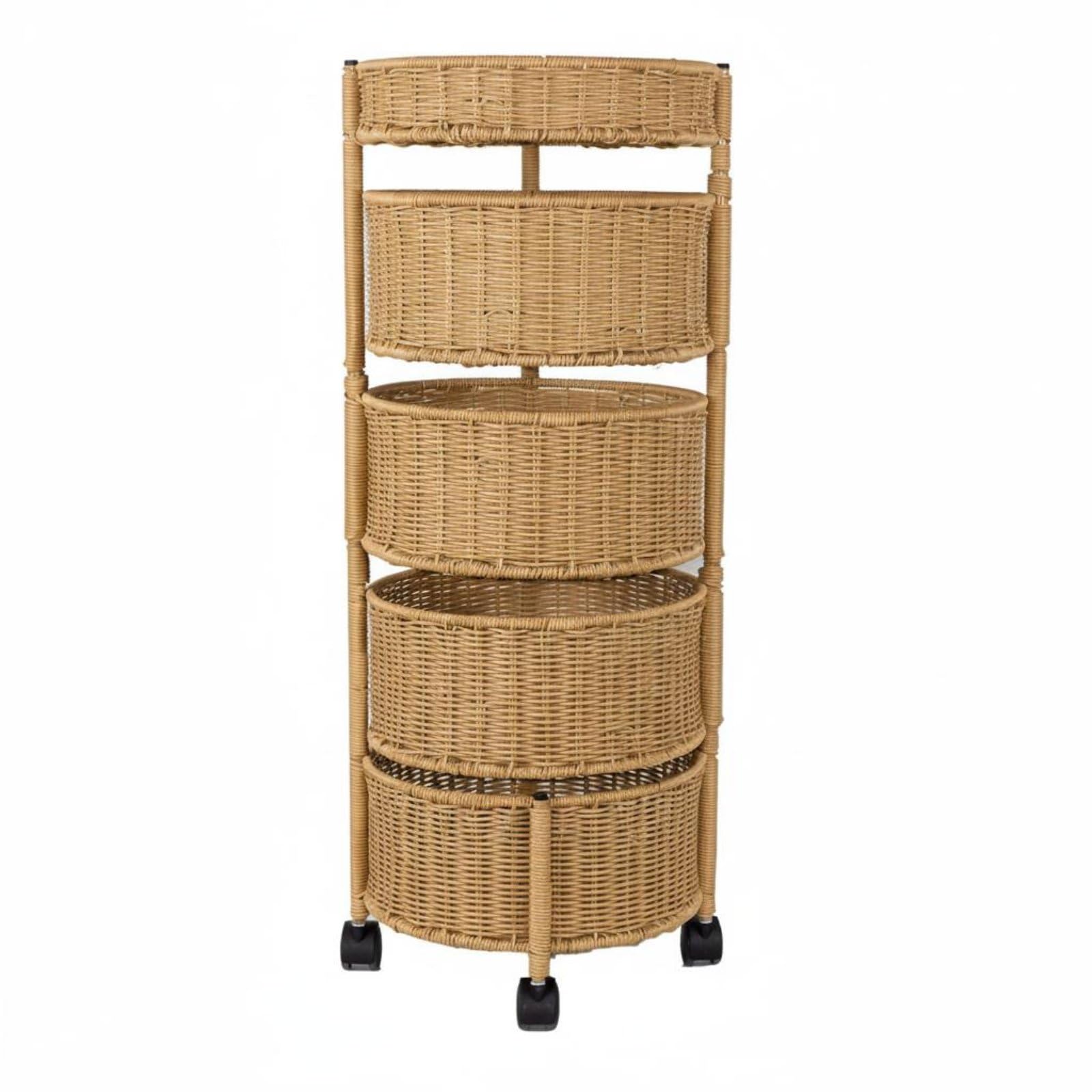 Chariot rotatif à 4 niveaux pour résoudre le manque de place en cuisine étroite
