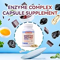 Vista 5 de Enzimas digestivas con probióticos y prebióticos – Enzimas múltiples para una mejor digestión, apoyo a la salud intestinal, 60 cápsulas sin OMG