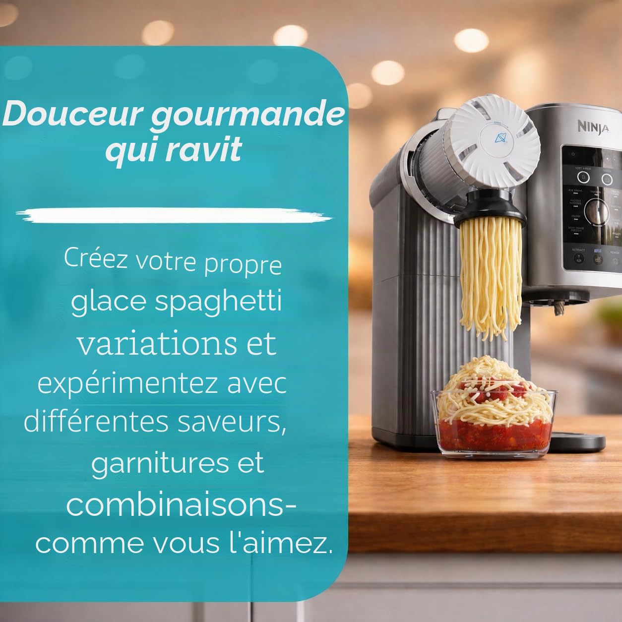Wundermix Swirlyzer Embout Glace Spaghetti Ninja | Compatible Creami Swirl, presse glace douce, morceaux uniformes