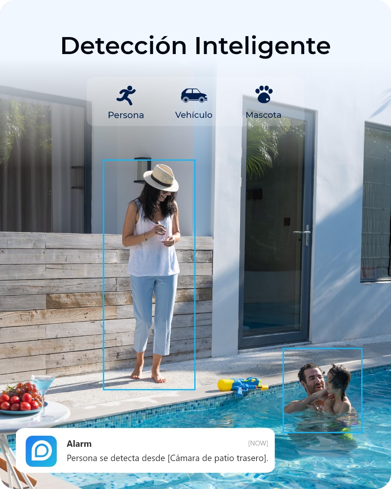 Reolink 4K 8MP Camara Vigilancia WiFi Exterior Bateria, Audio Bidireccional | Camera de Vigilancia sin Cables, Almacenamiento MicroSD/Nube, Detección & Alarma Instantánea, Argus Eco Ultra con Panel Solar